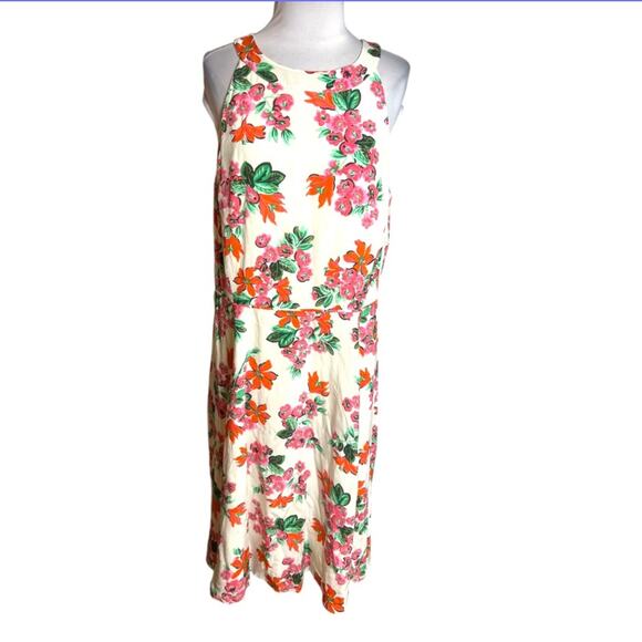 NWT Ann Taylor Halter Bow Back Flare Dress Size 14 floral - Picture 4 of 9